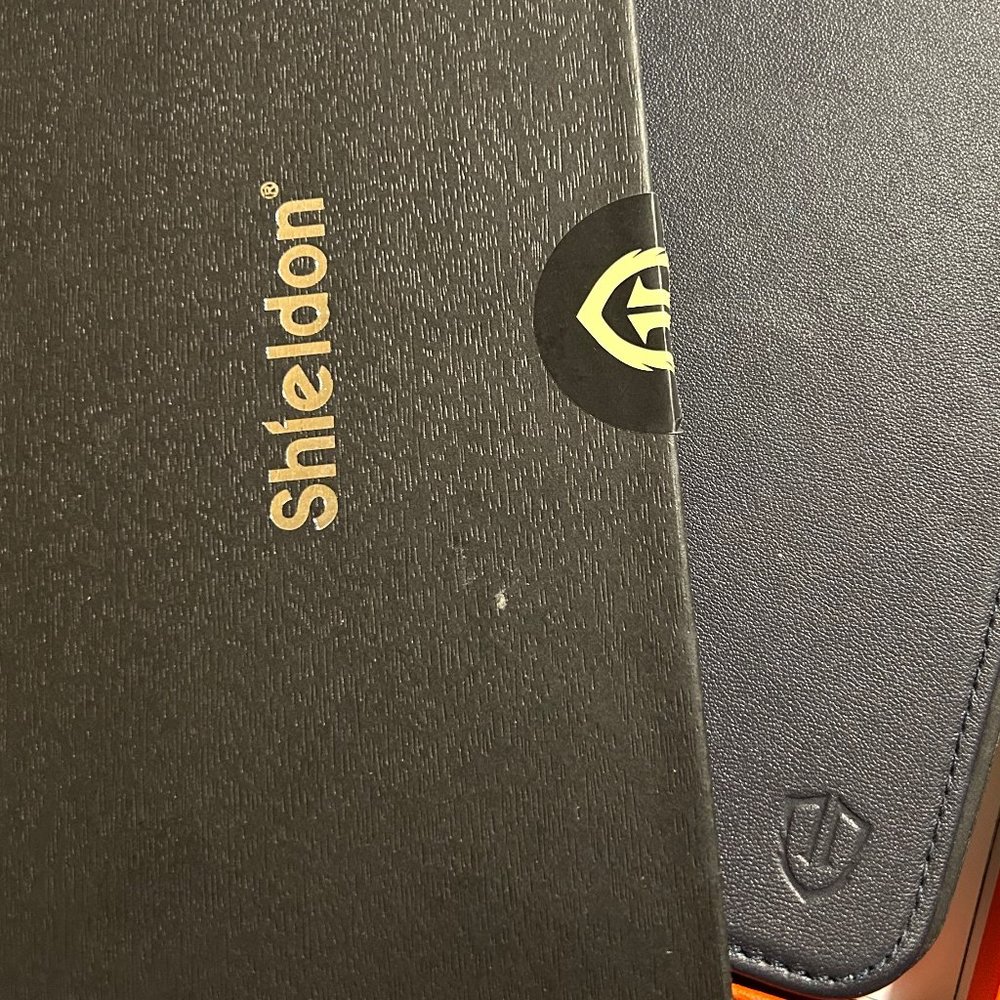 SHIELDON iPhone 14 Pro genuine leather case - Navy Blue